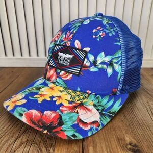 Raven Golf Club Sandestin Snapback Trucker Hat Cap Pukka Blue Floral Hawaiian